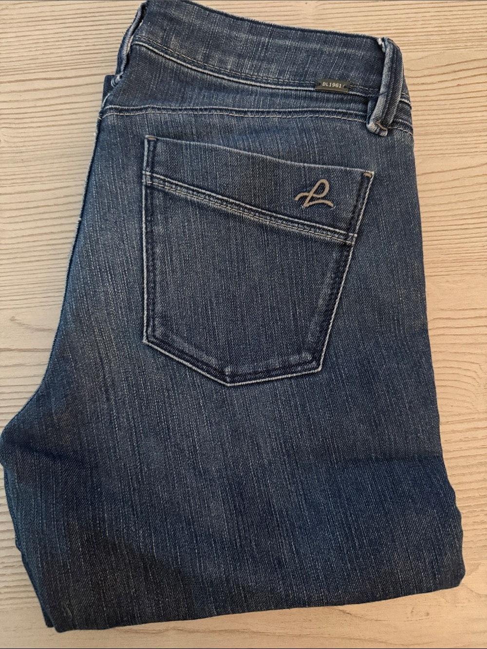 DL1961 Dark Blue Denim Jeans with Logo Tag